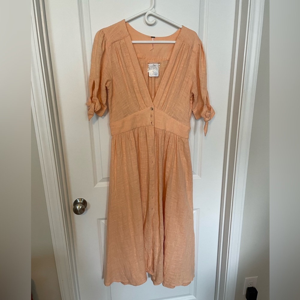 Free People cotton sleeve dress, button down, size L
